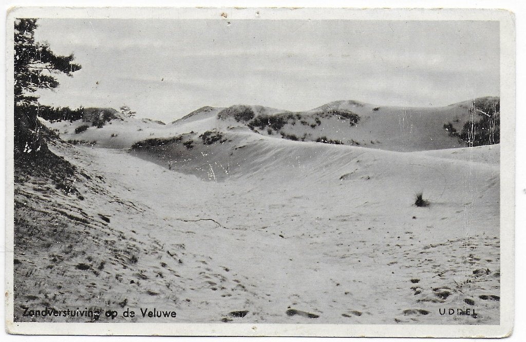 Veluwe Zandverstuiving - oude gelopen ansichtkaart ( B7188 ), Ophalen of Verzenden, 1960 tot 1980, Gelopen