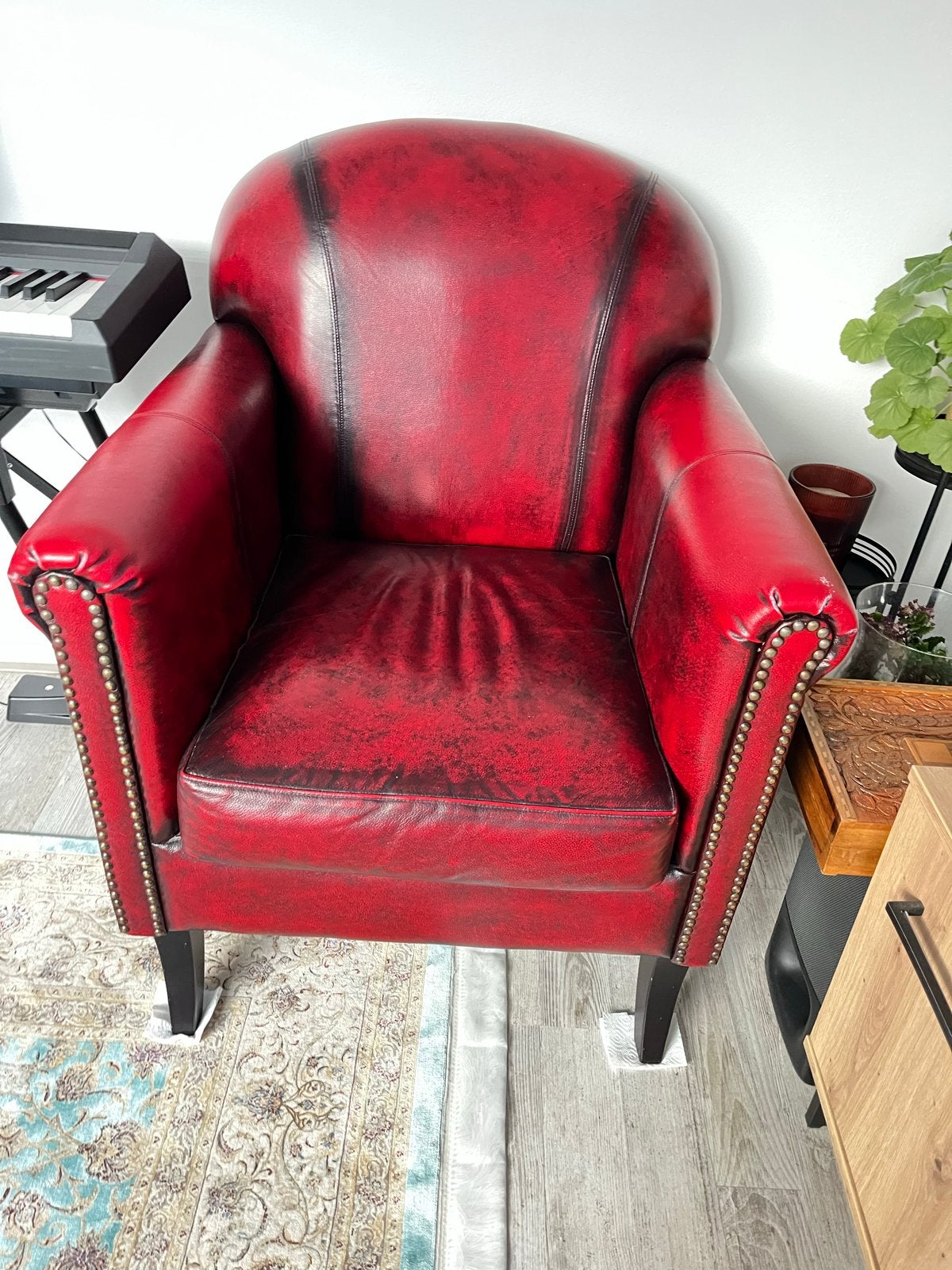 Chesterfield fauteuil rood leer - The Chesterfield Brand, Gebruikt, Leer, Ophalen of Verzenden, Eén
