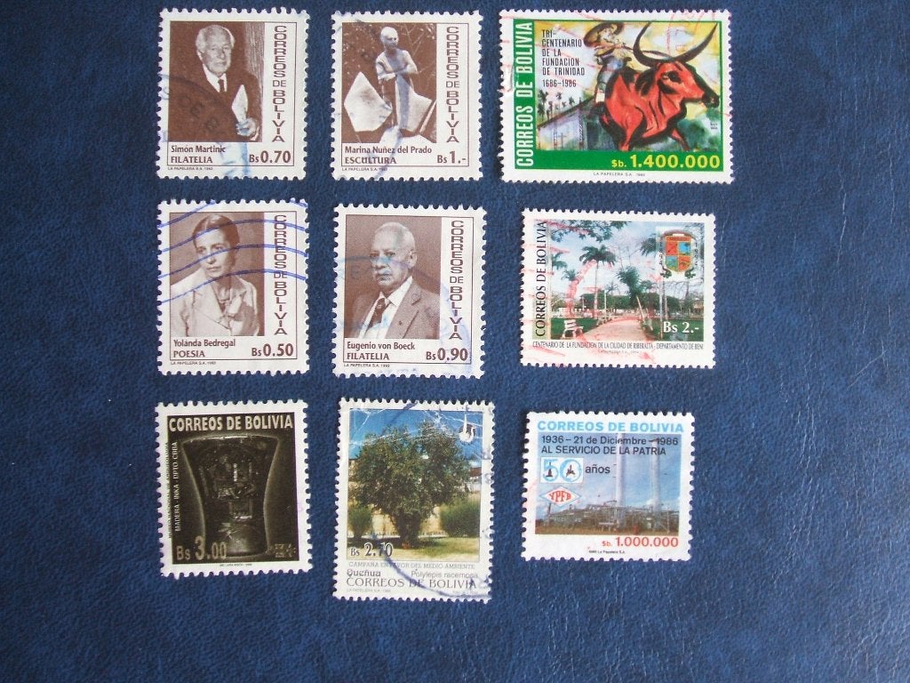 Bolivia diverse zegels 1, Ophalen of Verzenden, Gestempeld, Zuid-Amerika