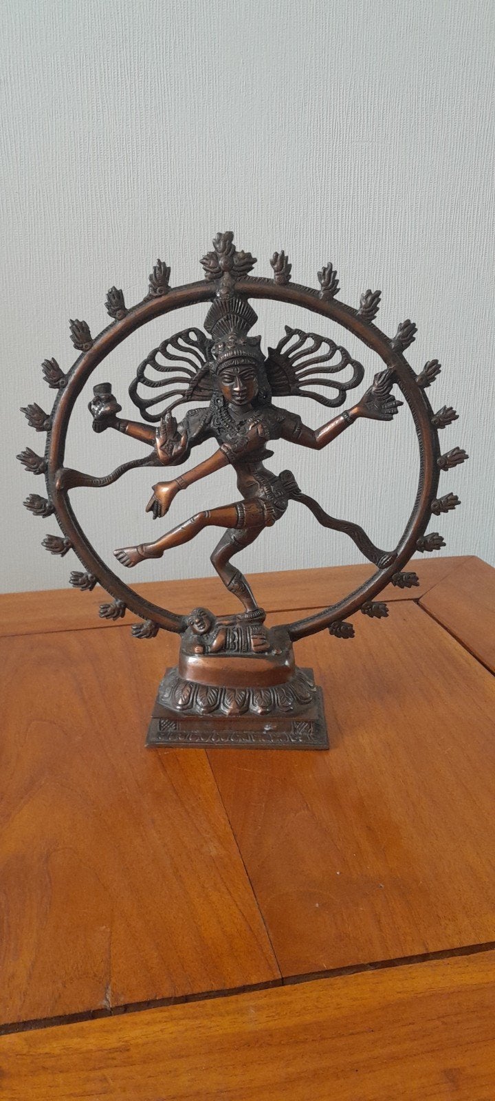 Bronzen Nataraja Shiva beeld - Dansende Shiva, Antiek en Kunst, Ophalen of Verzenden, Brons, Beeld, Bruin