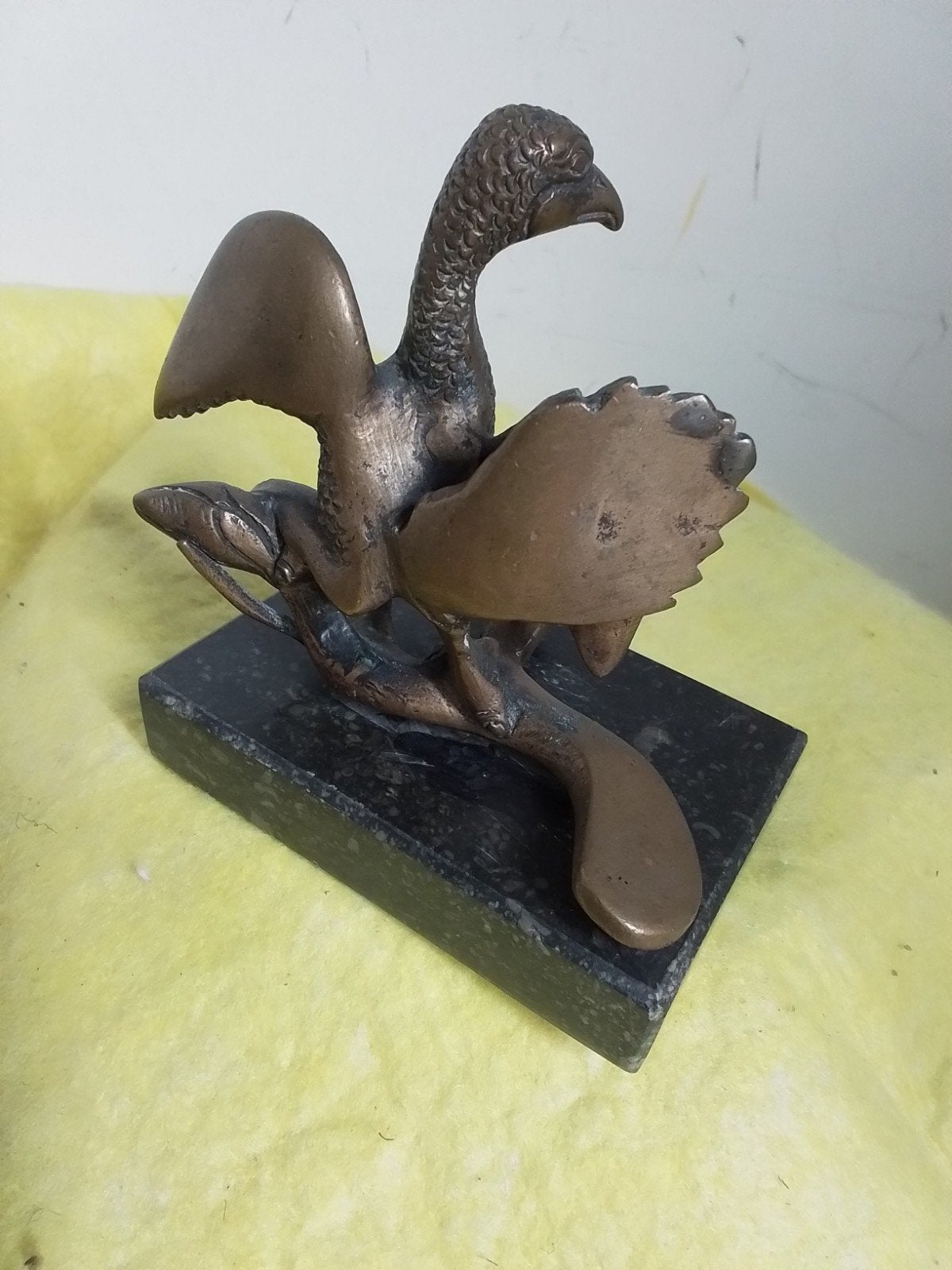 4558) appart  bronze beeldje vogel  hoog 10cm, Ophalen of Verzenden