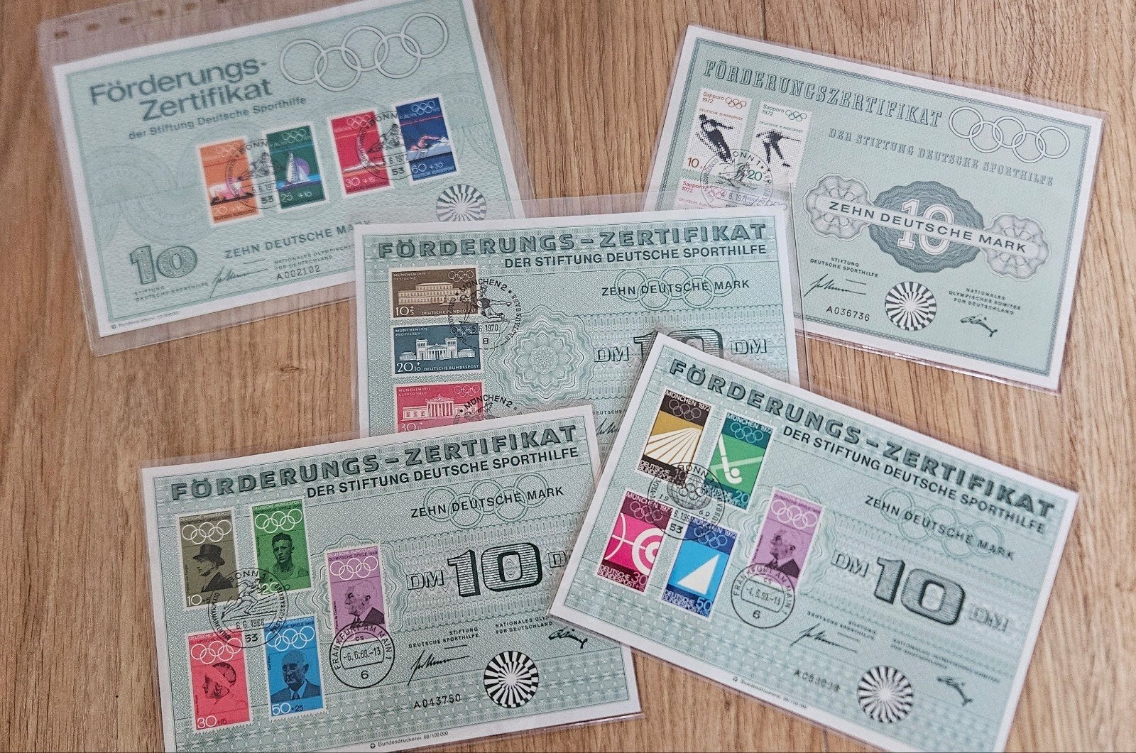 Duitsland certificaten sport Olympische Spelen, Postzegels en Munten, Verzenden, BRD