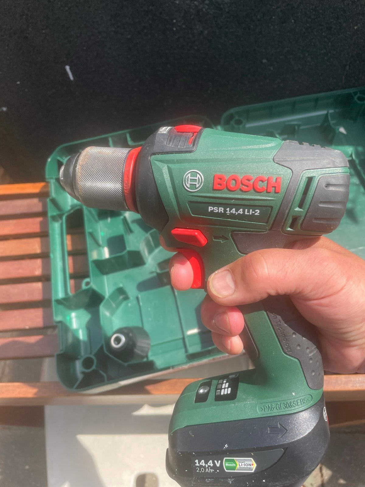 Bosch PSR 14,4 LI-2 Accuschroefboormachine met 1 accu, Doe-het-zelf en Verbouw, Ophalen, Gebruikt, Minder dan 400 watt, Boor- en Schroefmachine