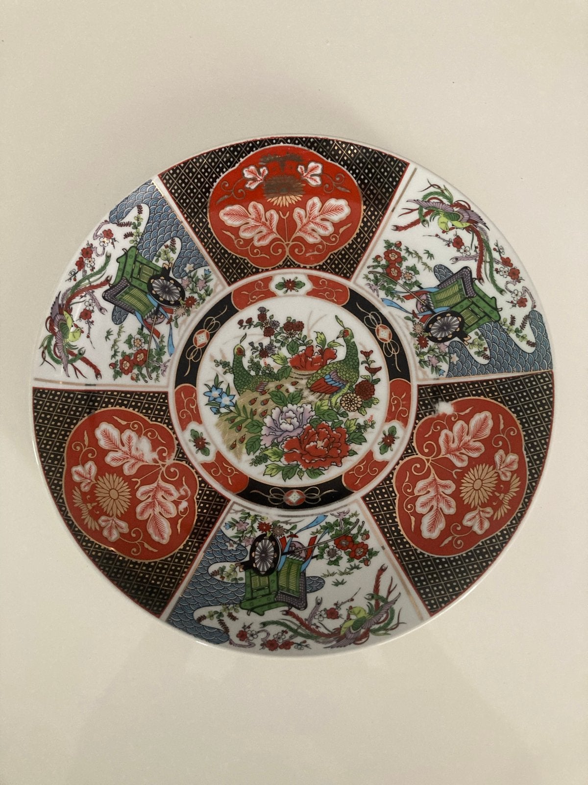 Decoratieve schaal met pauwen en bloemen, Antiek en Kunst, Ophalen