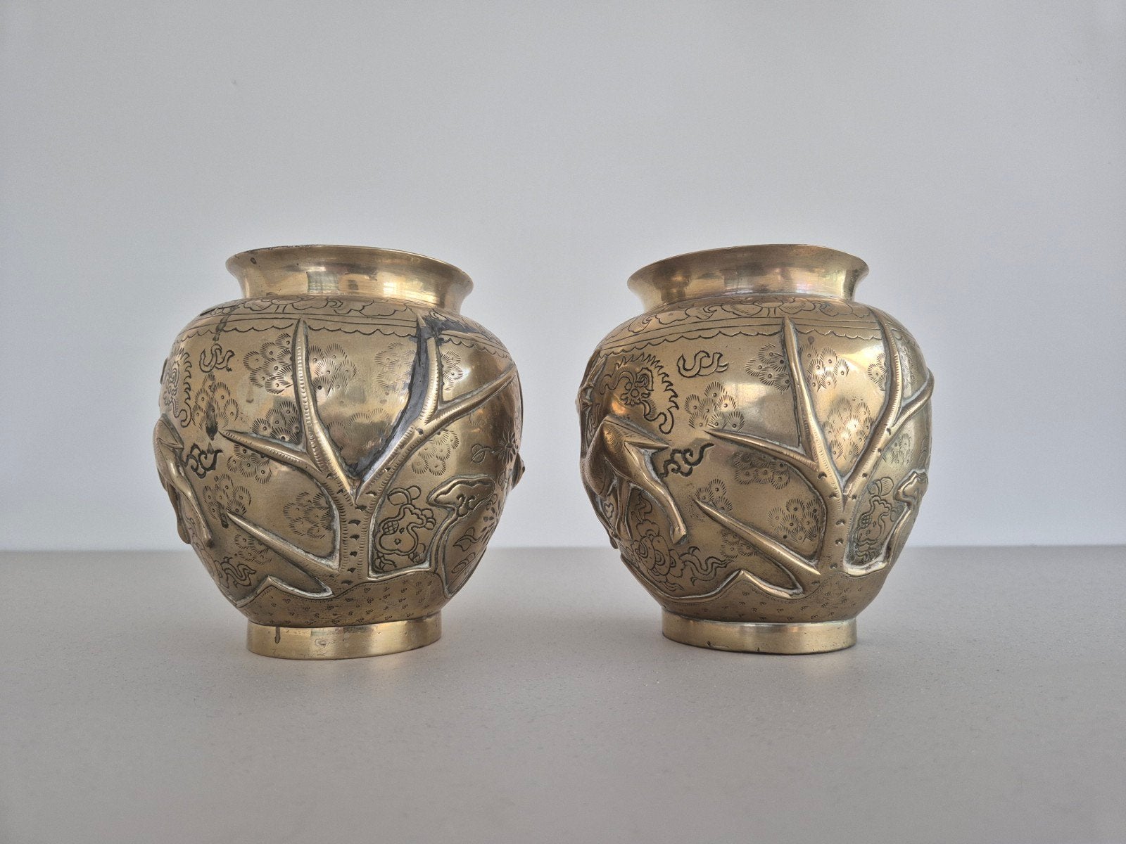 Antieke Chinese Bronzen Vazen (Set van 2), Antiek en Kunst, Ophalen of Verzenden