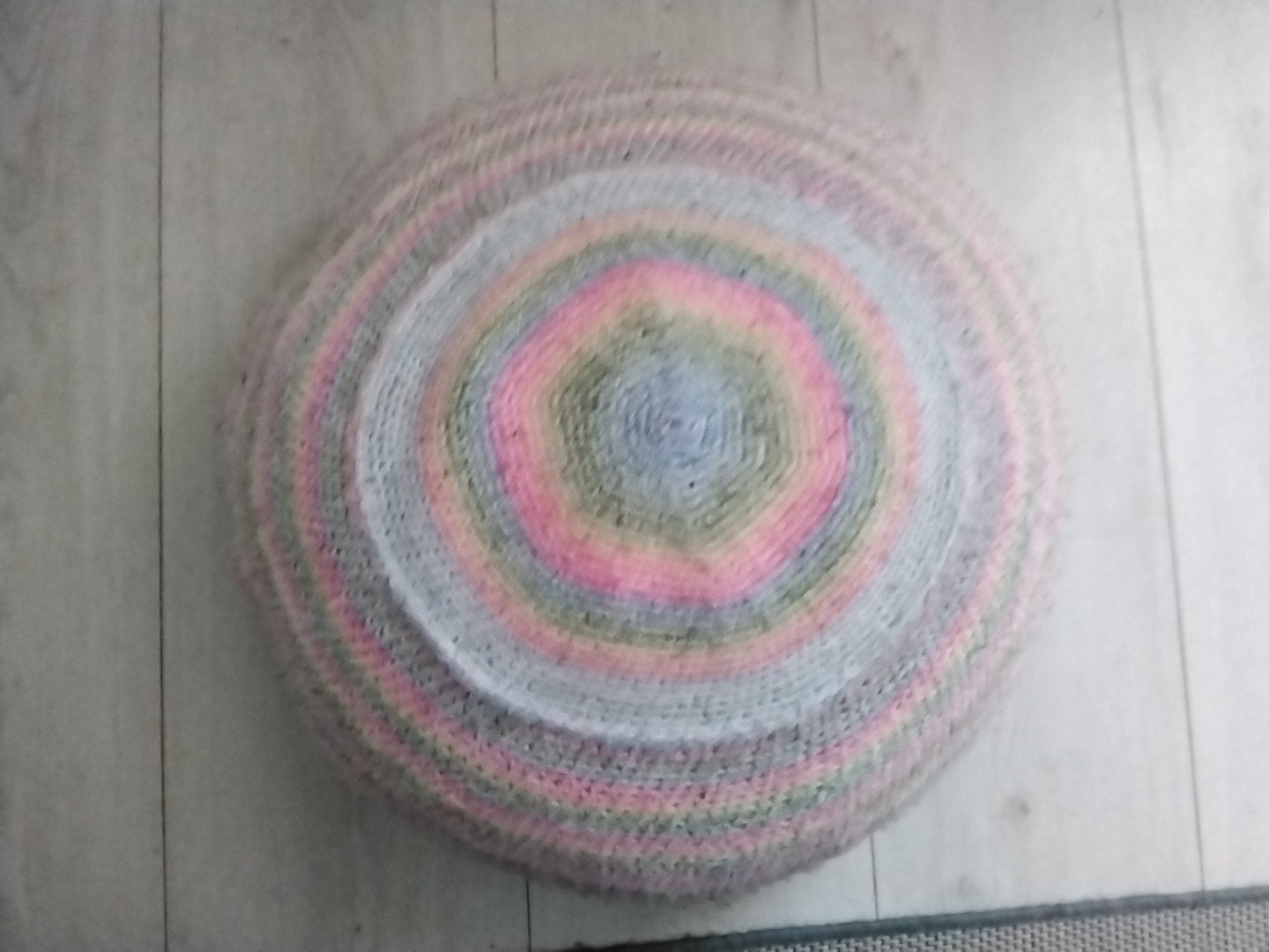 gebreide poef, Verzenden, Rond, 50 tot 75 cm, 50 tot 75 cm