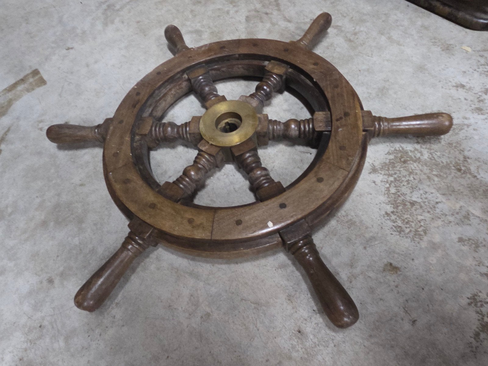 Antiek Houten Scheepsroer - Decoratief Stuurwiel, Ophalen of Verzenden