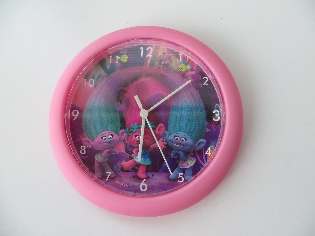 Kinderklok Wandklok Roze Klok Diameter 25 cm, Ophalen of Verzenden