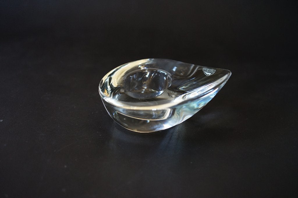design orrefors waxinelicht helder kristal tear drop traan, Gebruikt, Overige merken, Ophalen of Verzenden, Glas