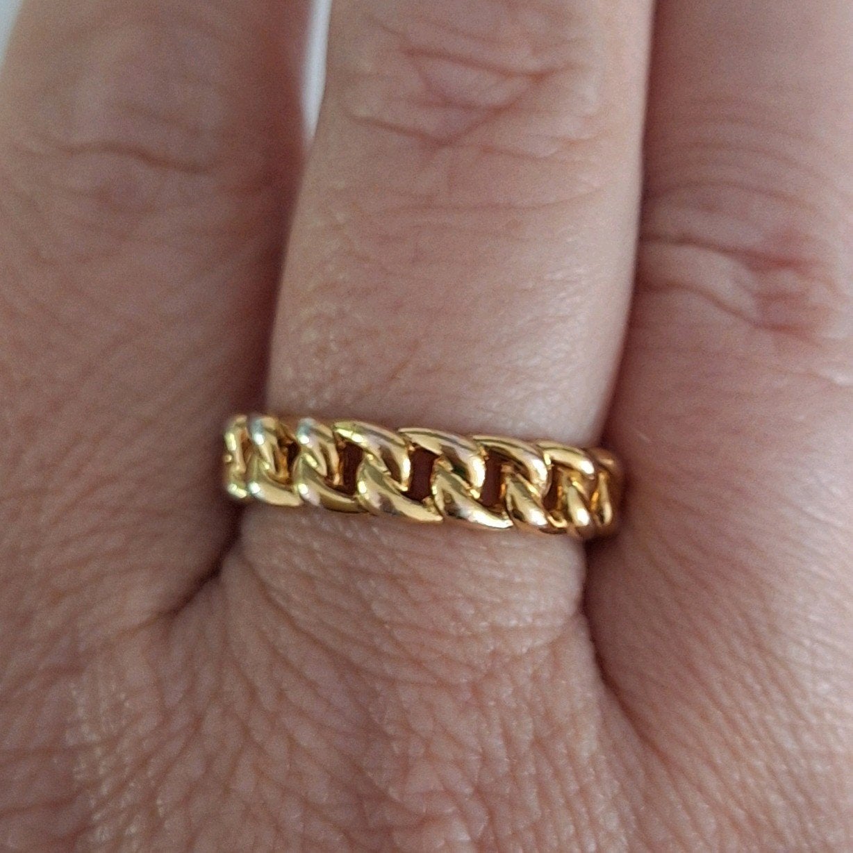 Zinzi 14 krt goud plated zilver ring 19 gourmet schakel 925, 18 tot 19, Nieuw, Ophalen of Verzenden, Dame of Heer