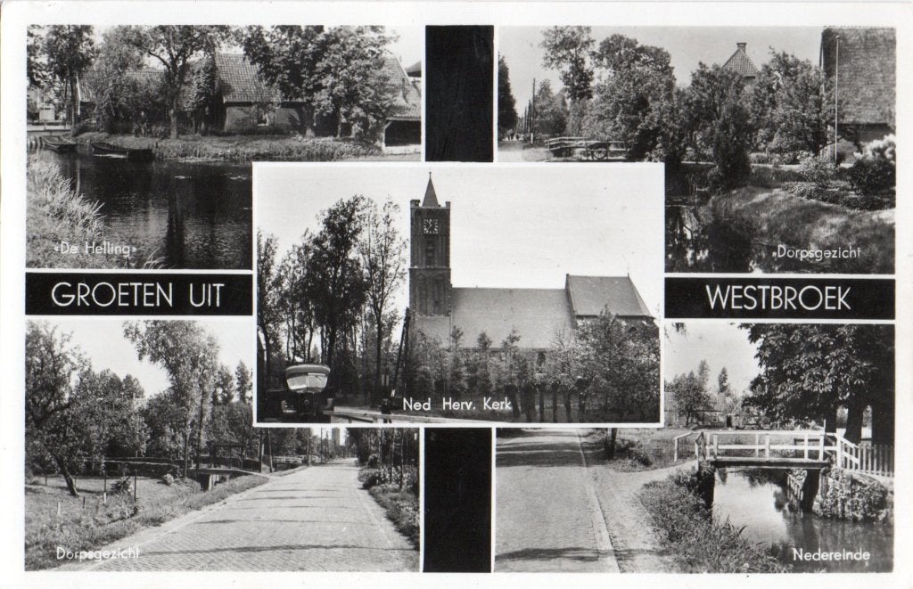 Westbroek, Groeten uit met vijf dorpsgezichten. 6691, Verzenden, 1940 tot 1960, Gelopen, Utrecht