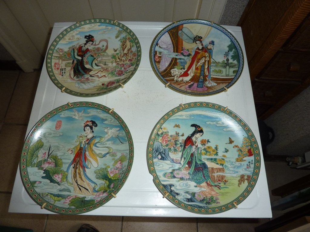 4 oude japanse verzamel schotels, Ophalen of Verzenden