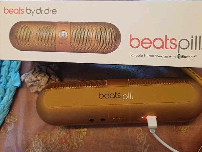 Beats Pill Draagbare Bluetooth Speaker - Goud, Overige merken, Bluetooth, Ophalen of Verzenden, Zo goed als nieuw