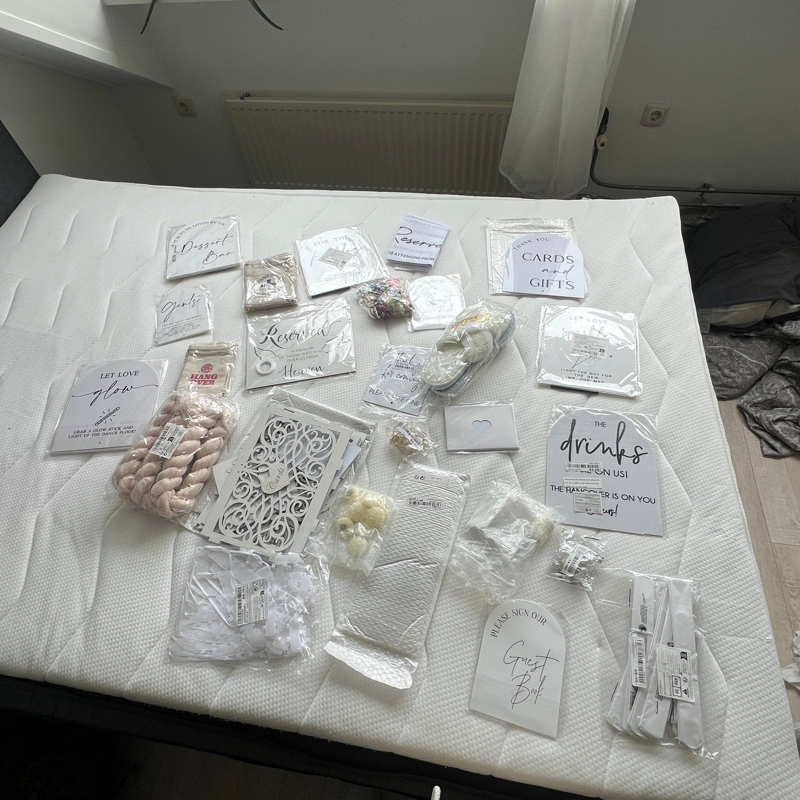 Bruiloft decoratie en cadeautjes gasten, incl. enveloppen bo, Ophalen, Nieuw, Meerkleurig, Accessoires