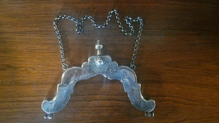 Antieke Zilveren Tasbeugel,papagaaienbeugel, Antiek en Kunst, Antiek | Goud en Zilver, Ophalen of Verzenden, Zilver
