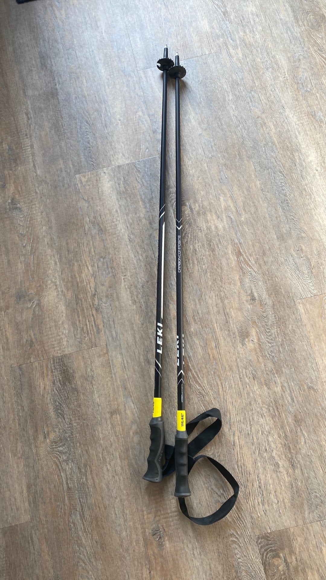 Skistokken Leki carbon composite 115 cm, Ophalen, Zo goed als nieuw, Overige typen