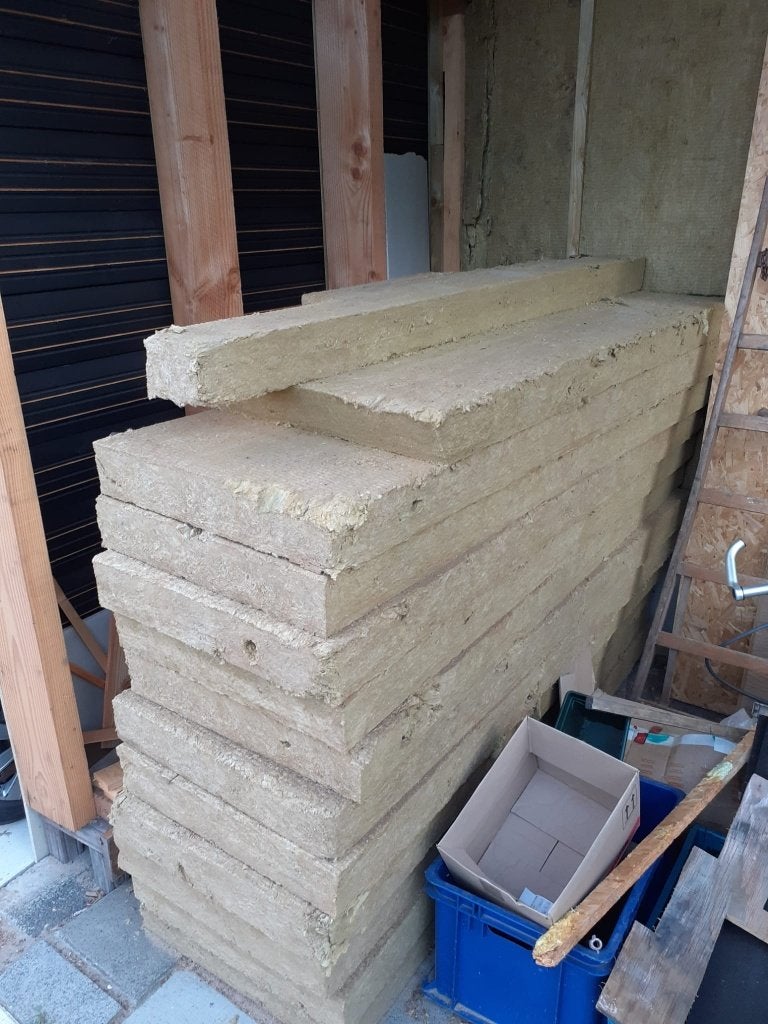 Steenwol platen harde persing 200x60x11cm, Ophalen, Dakisolatie, Steenwol, Zo goed als nieuw