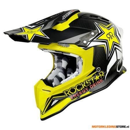 Just1 J12 Rockstar 2.0 Crosshelm, Zwart-Geel, Motoren, Ophalen of Verzenden, Nieuw met kaartje