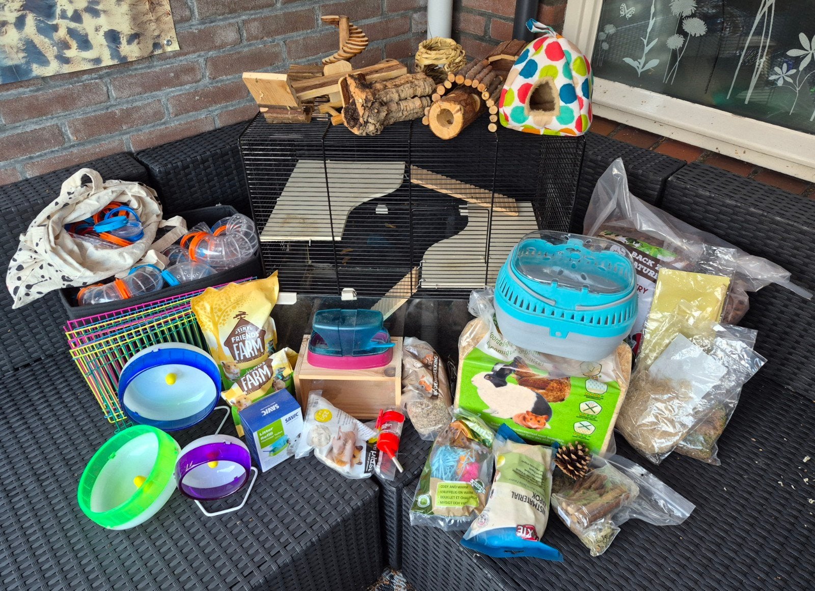 Knaagdierenkooi met heel veel toebehoren, Dieren en Toebehoren, Kooi, Minder dan 75 cm, Hamster, Ophalen