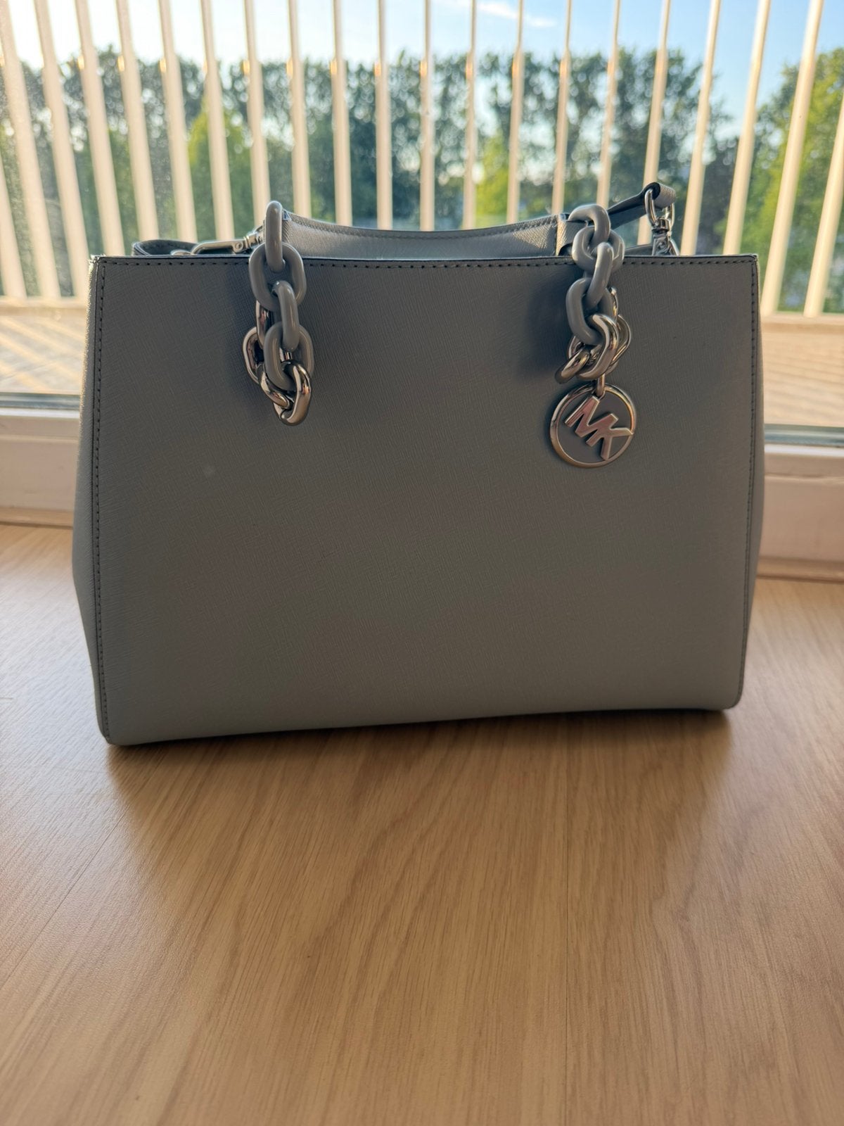 Kovhael kors Cynthia baby blauw, Sieraden, Tassen en Uiterlijk, Tassen | Damestassen, Ophalen, Zo goed als nieuw, Blauw, Handtas