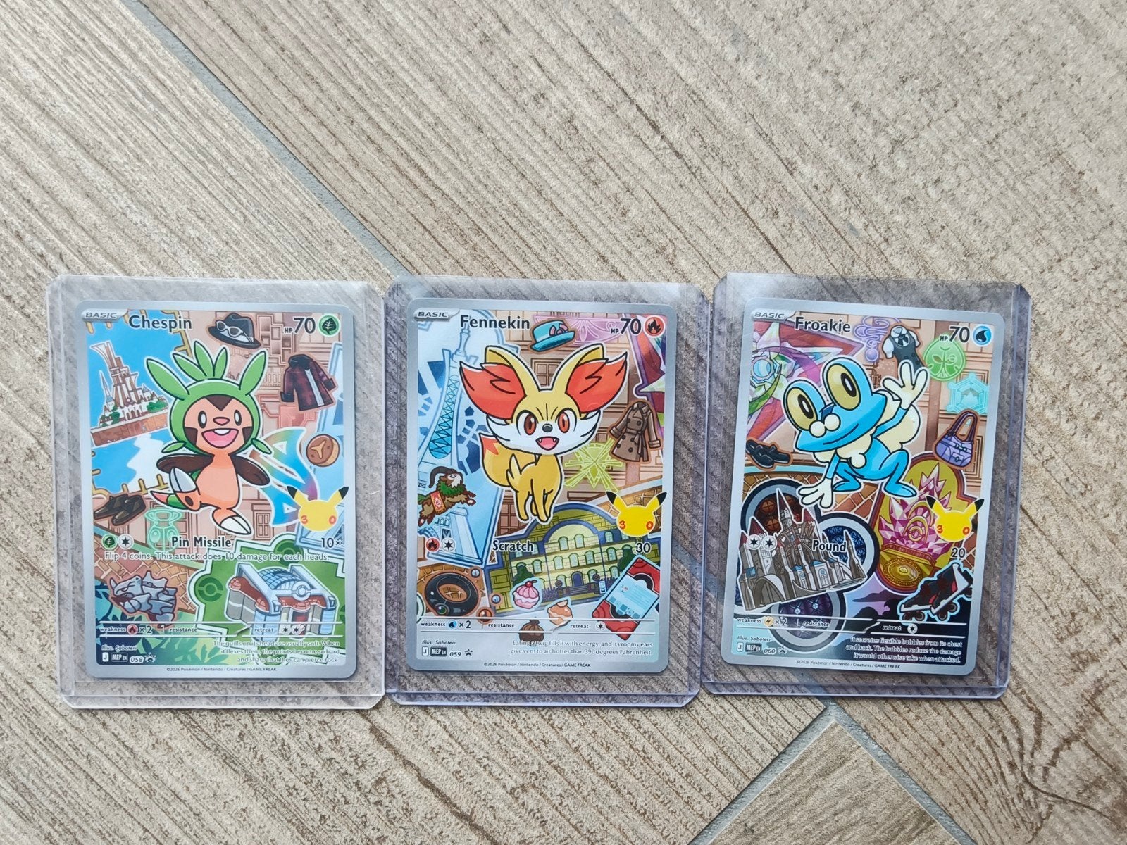 Chespin, Fennekin & Froakie First Partner Illustration Set, Ophalen of Verzenden