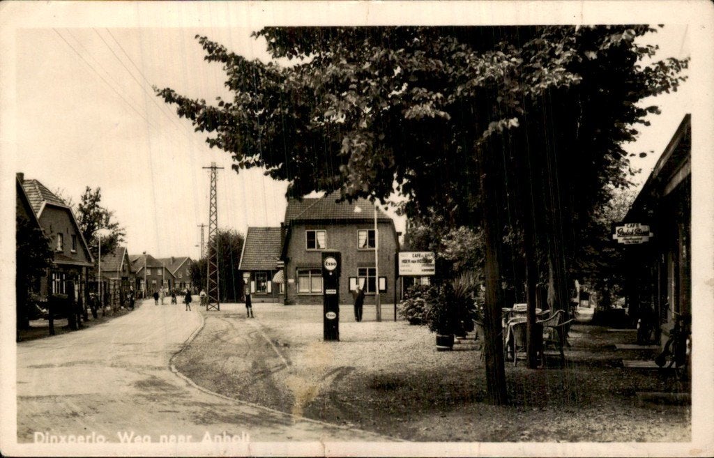 Dinxperlo - Weg naar Anholt - Esso-pomp, Ophalen of Verzenden, 1920 tot 1940, Ongelopen, Gelderland