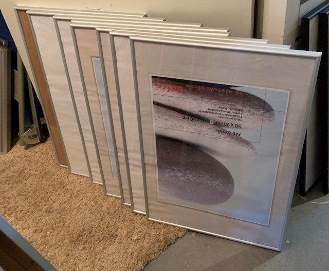 26 STUKS WISSELLIJSTEN, Ophalen, Gebruikt, Met glas, Wissellijst