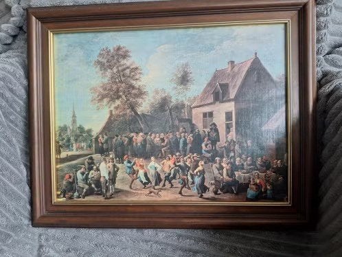 Schilderij Boerenkermis hh, Ophalen of Verzenden, Oud hollands, Stads- / dorpsgezicht