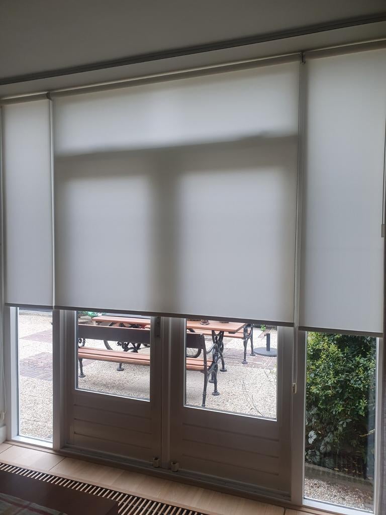 Set rolgordijnen, Huis en Inrichting, Ophalen of Verzenden, Zo goed als nieuw, Wit, 200 cm of meer