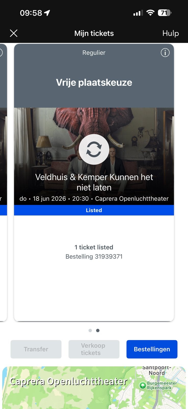 Tickets Veldhuis en Kemper, Caprera Bloemendaal, Twee personen