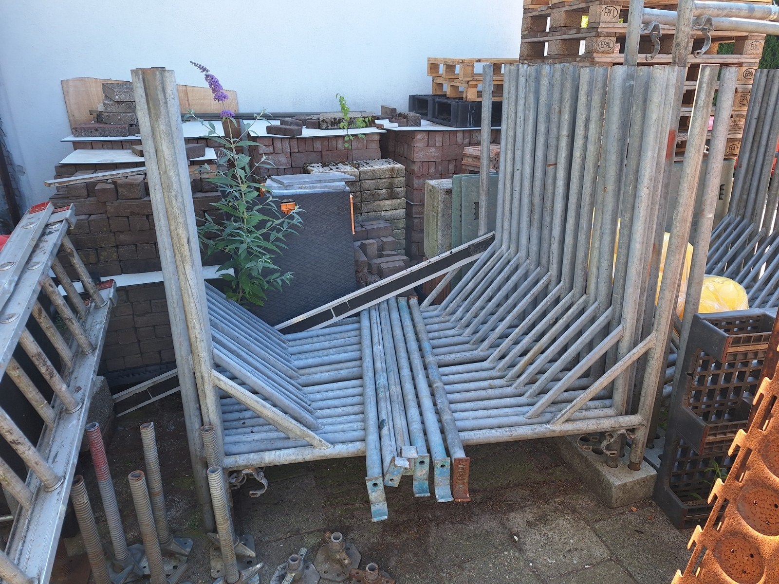 Steigermateriaal h-jukken en toebehoren., Ophalen, Gebruikt, Gevelsteiger, 5 meter of hoger