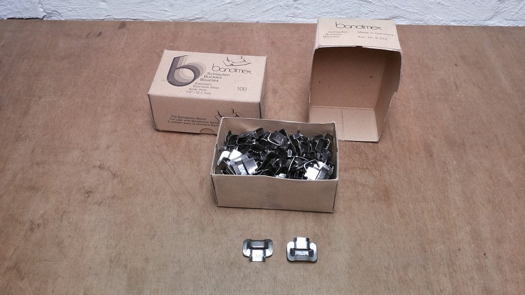 Bandimex 1/2" rvs gespen/clips staalband, Ophalen of Verzenden, Nieuw, 50 tot 100 mm, Rvs