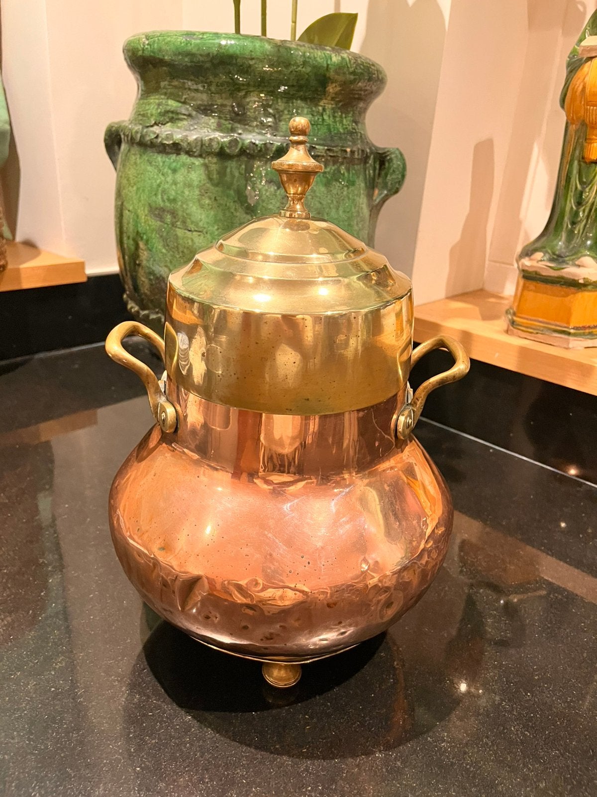 Antieke koperen doofpot 19e eeuw 🪵, Ophalen of Verzenden, Koper