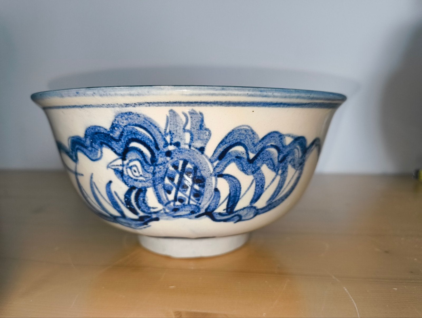 Delfts blauw schaaltje met vogeldecoratie, Ophalen