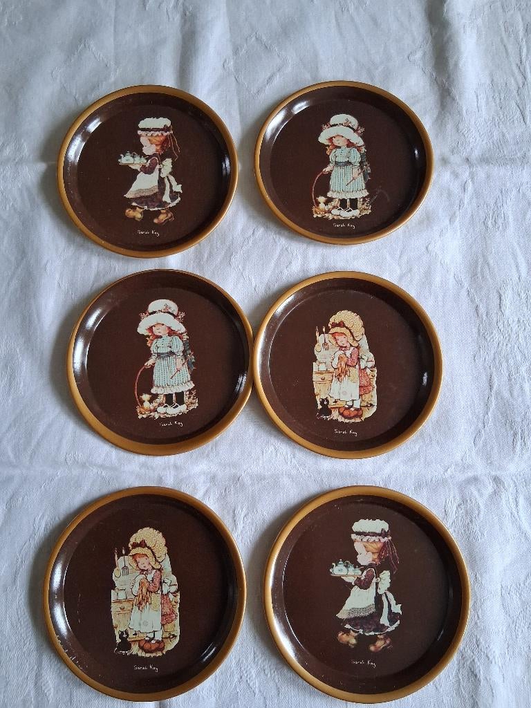 Sarah Kay blikken onderzetters 3 x 2, Ophalen of Verzenden, Zo goed als nieuw, Glas of Kopje