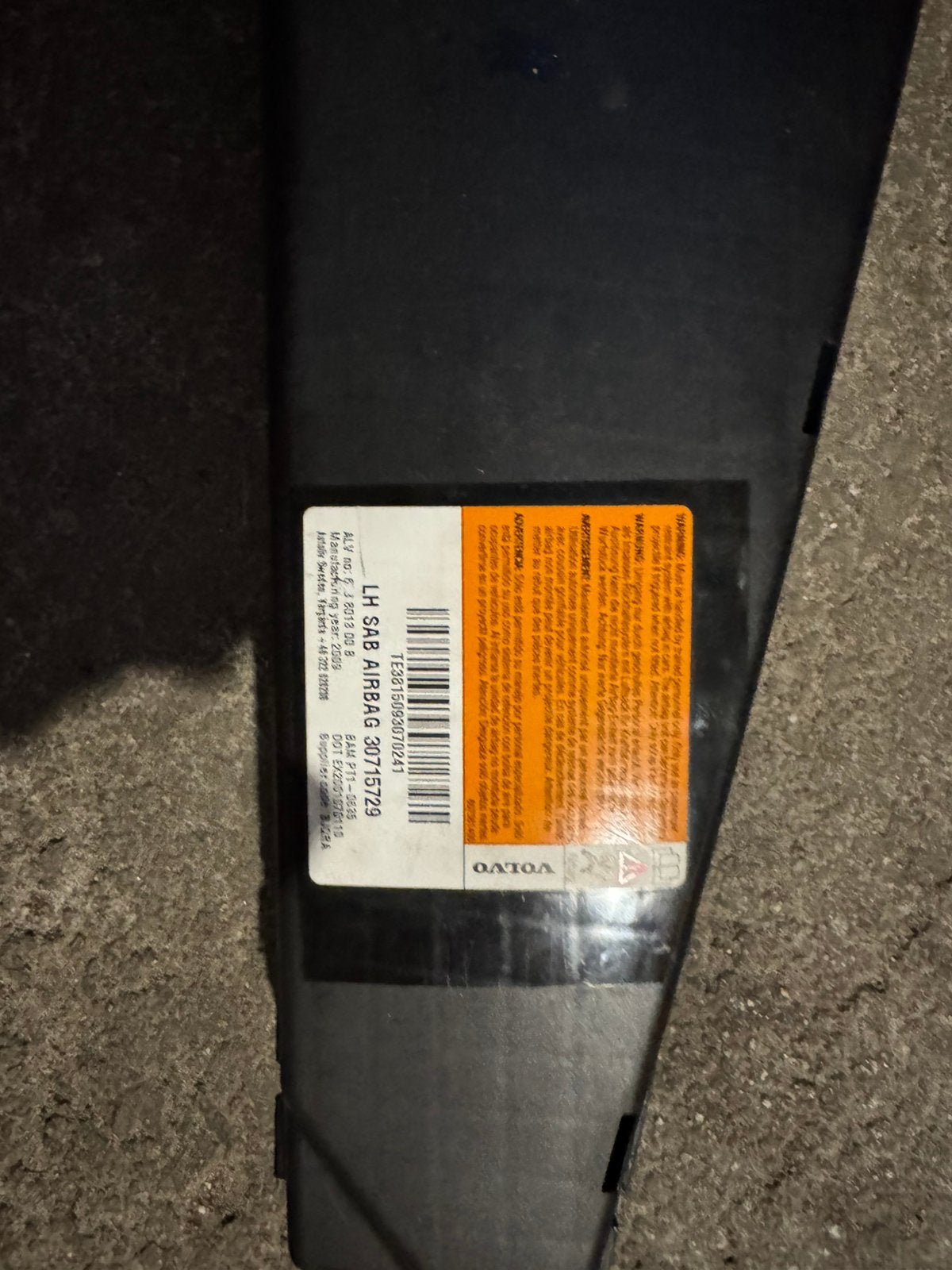 Volvo S60 V60 S80 V70 XC70 stoel Airbag Links 3075729, Auto-onderdelen, Ophalen, Gebruikt, Volvo