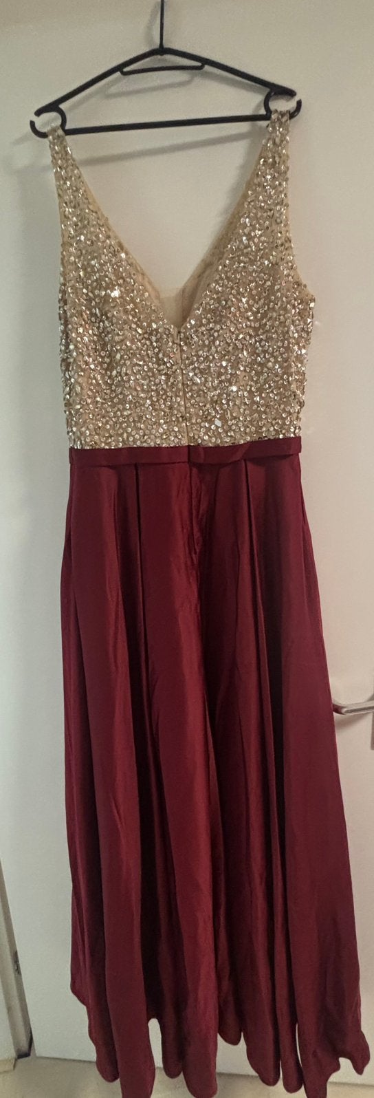 Mascara Gala Jurk Bordeaux Goud Pailletten Maat 46, Kleding | Dames, Gelegenheidskleding, Galajurk, Maat 46/48 (XL) of groter
