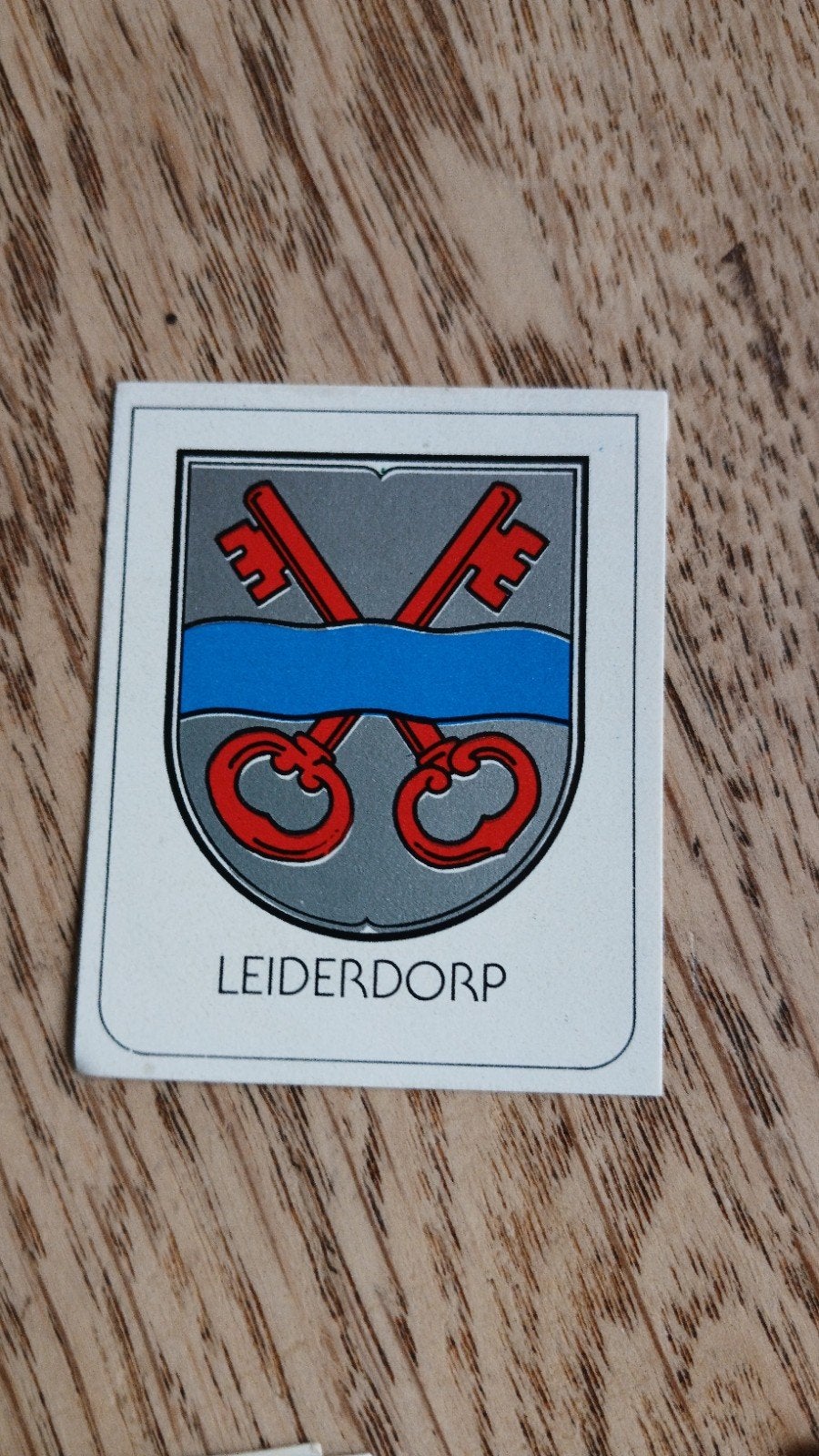 Stickertje wapen schild Provinciealbum spaaralbum LEIDERDORP, Ophalen of Verzenden