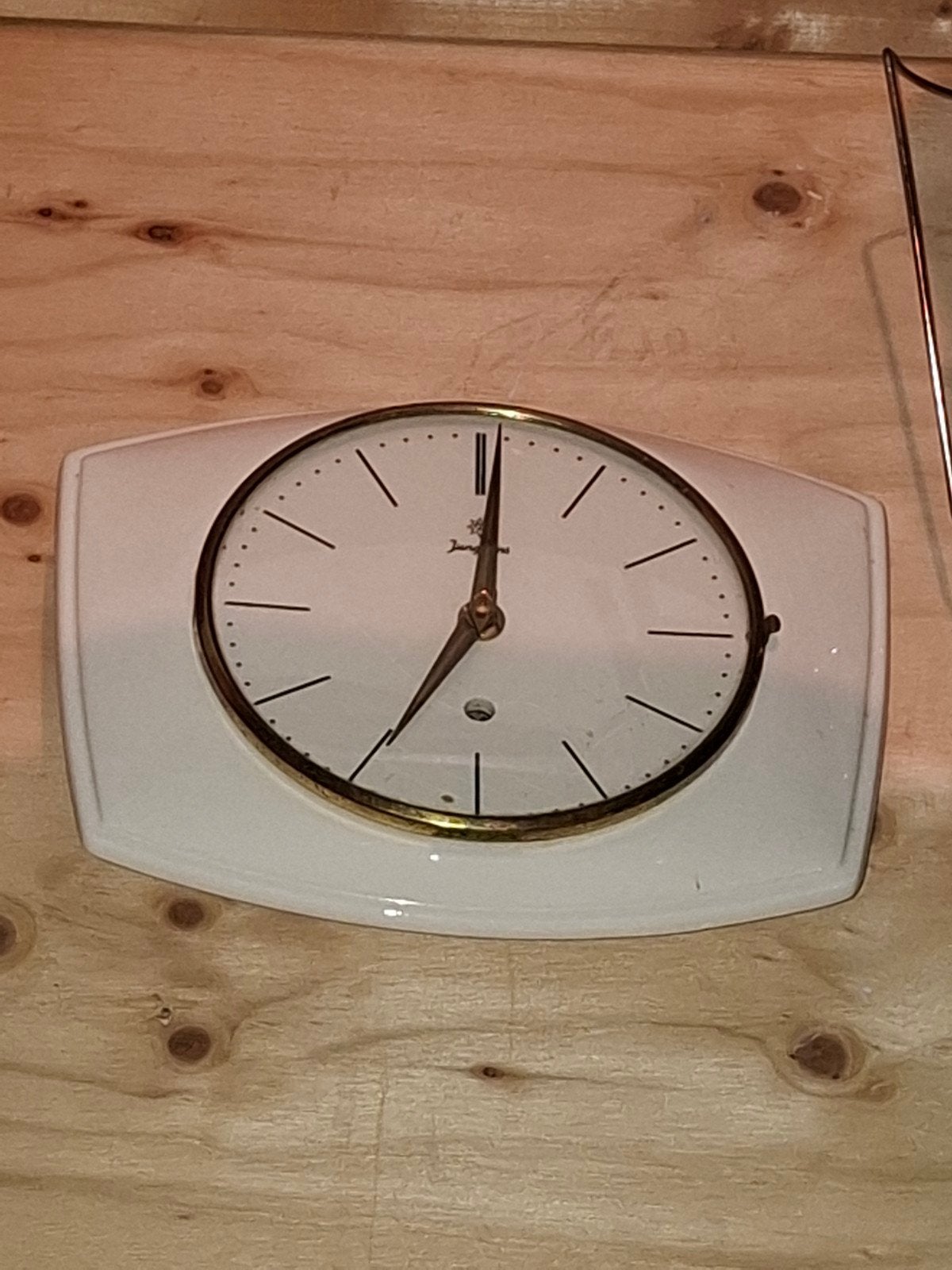 Vintage Junghans wandklok - Wit keramiek, Ophalen