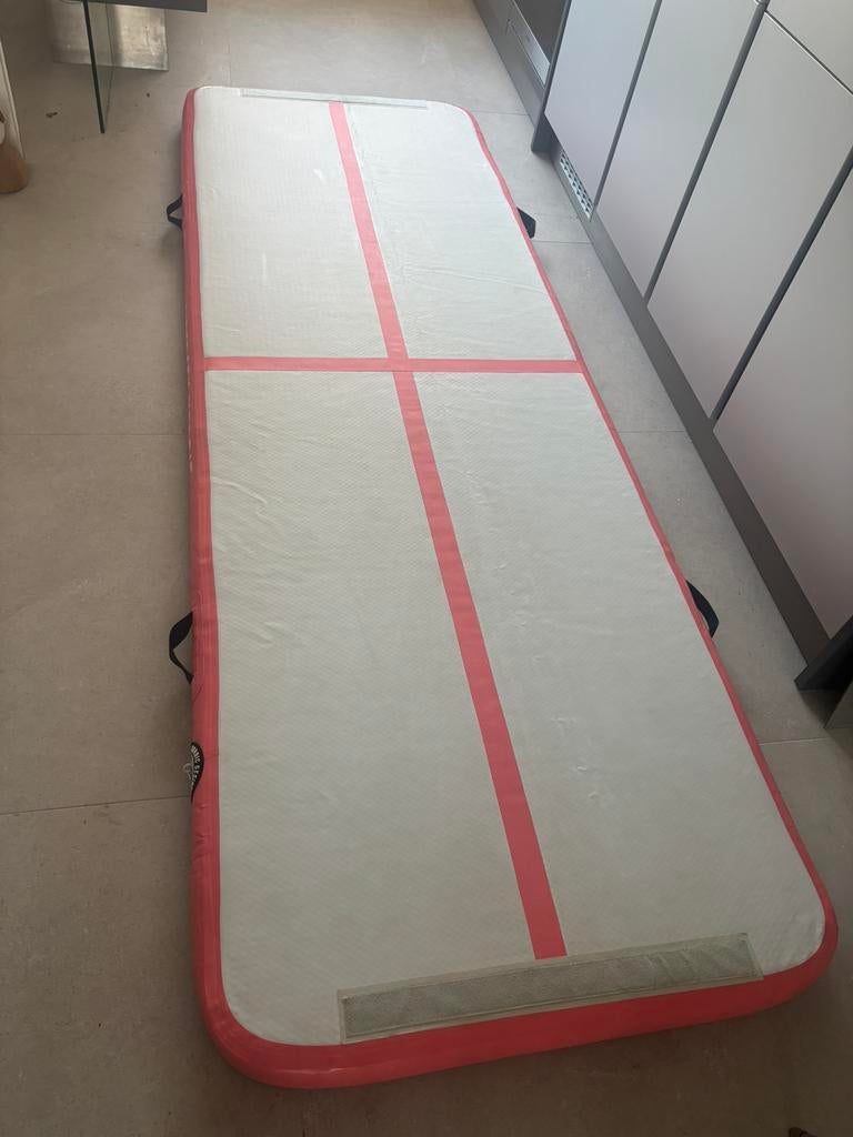 Airtrack 3x1m Airtrack Nordic zalm roze met pomp, Ophalen, Gebruikt, Overige kleuren, Materiaal