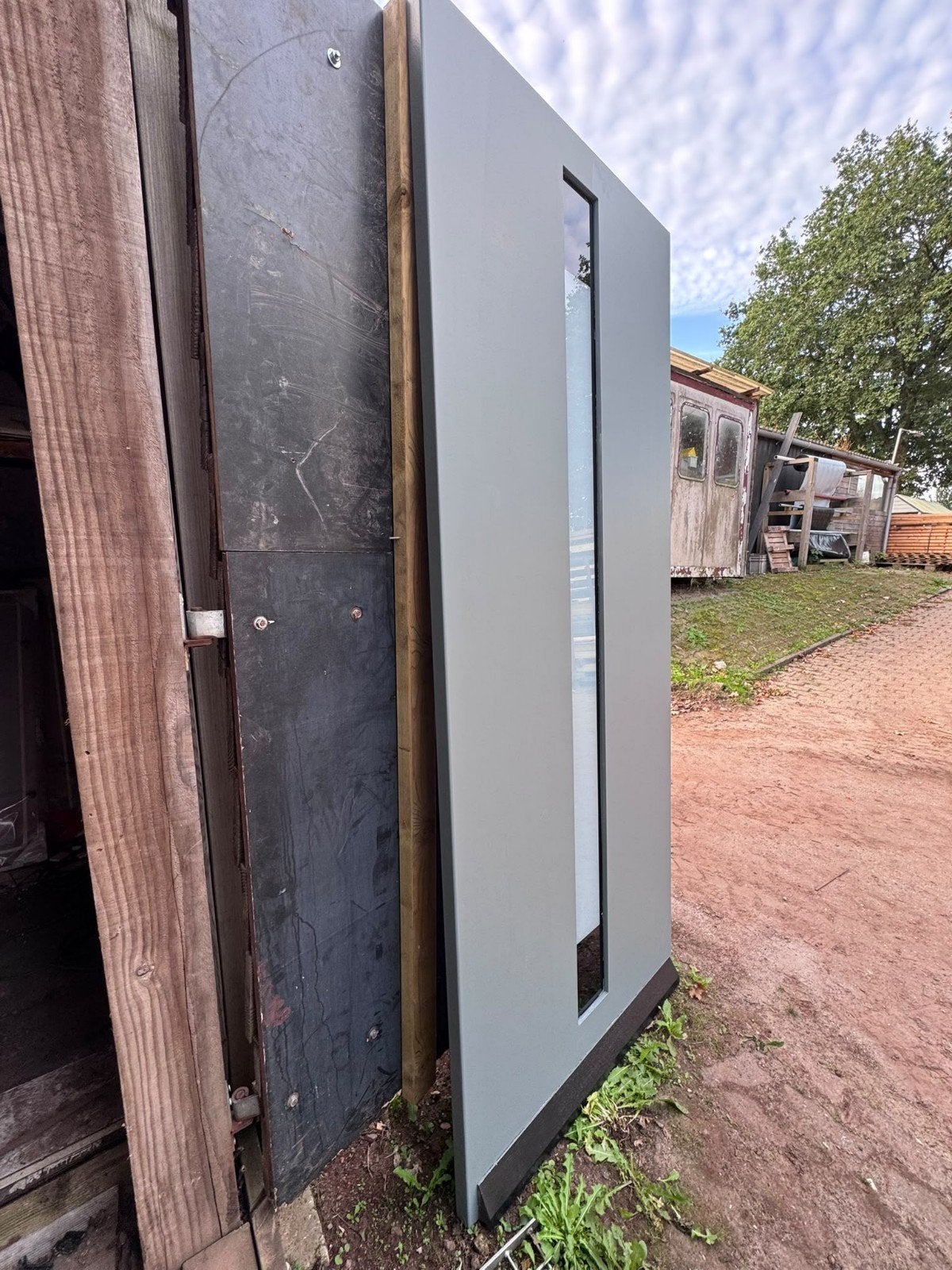 93x231,5 voordeur L+R mat glas Grijs, Doe-het-zelf en Verbouw, Ophalen, Overige typen, Nieuw, .