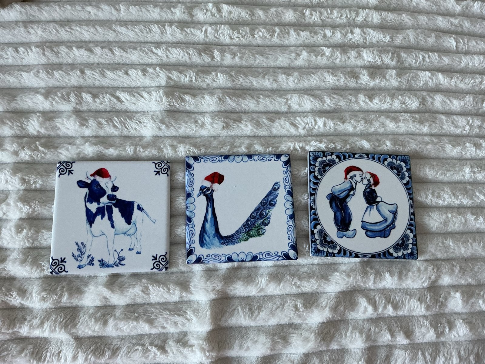 Delfts Blauw Kerst Onderzetters - Set van 3, Ophalen of Verzenden