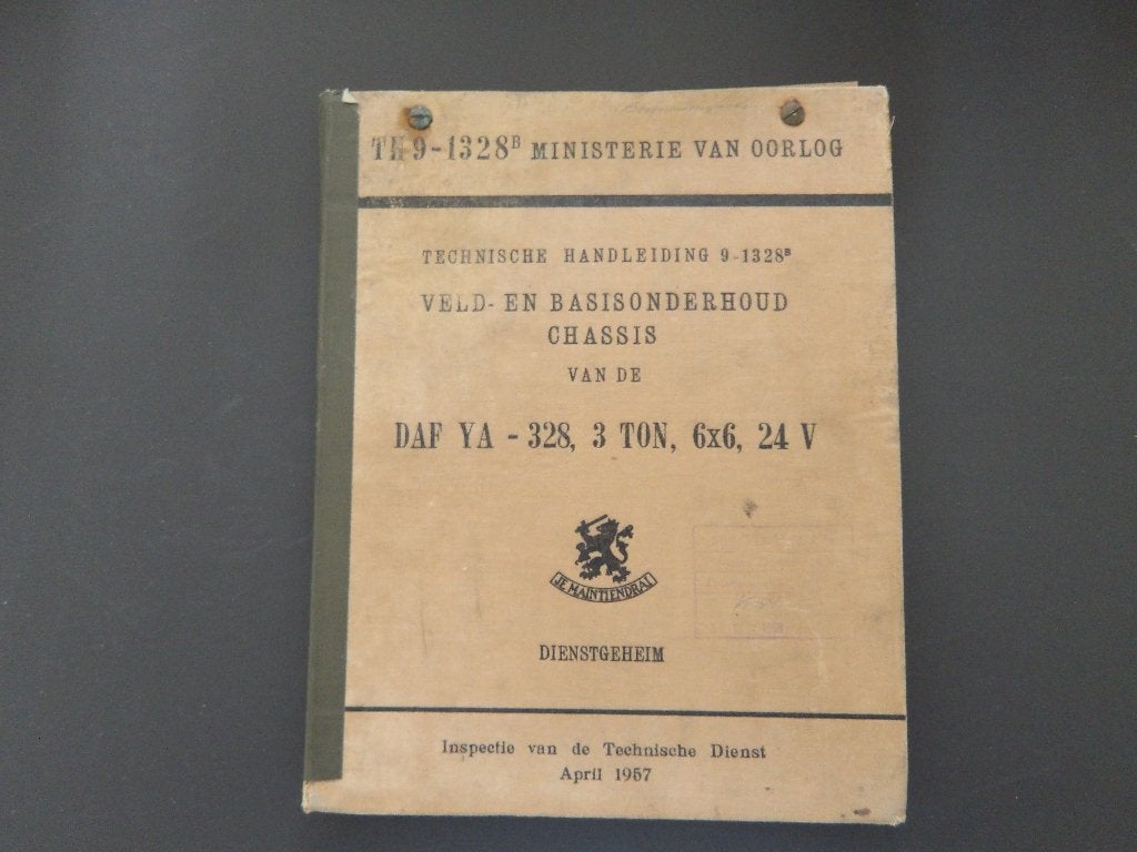DAF YA-328 Technische Handleiding Ministerie van Oorlog, Ophalen of Verzenden