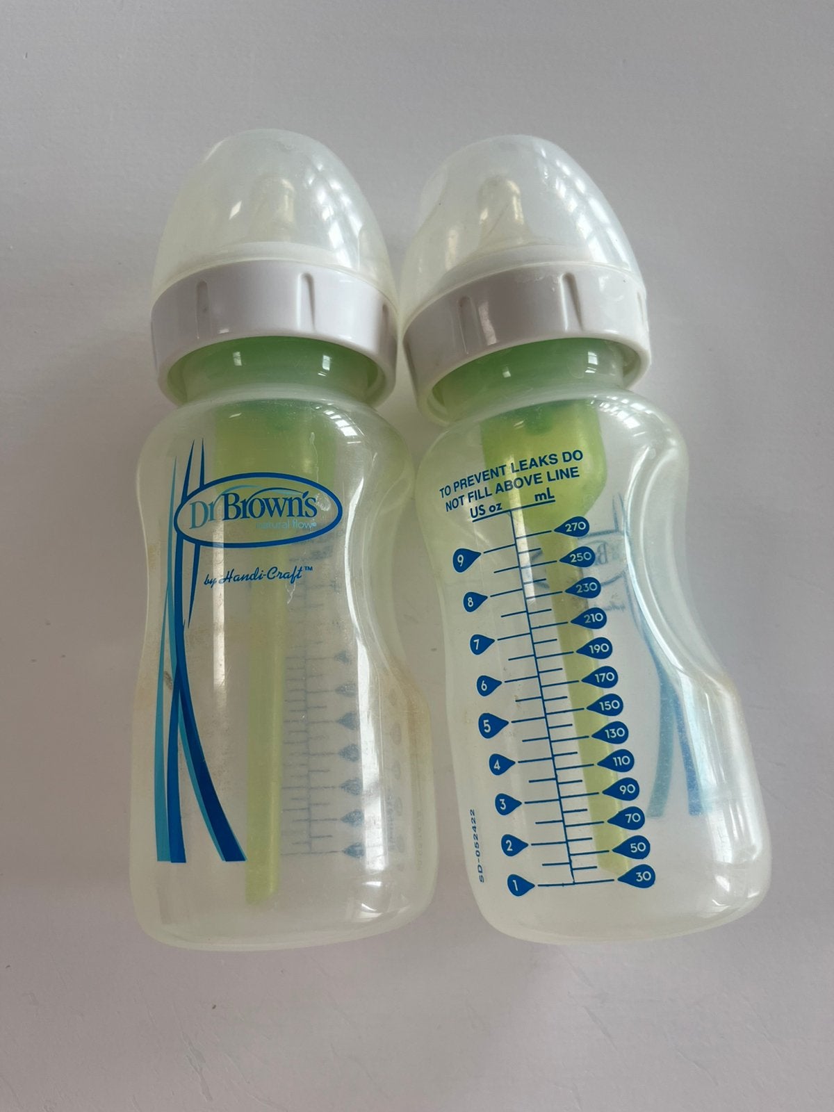 Te koop: Dr. Brown’s breede hals flessen 2 stuks 270 ml, Ophalen of Verzenden, Zo goed als nieuw, Babyfles, Dr. Brown's