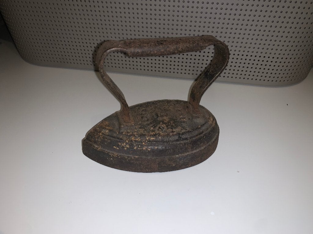 Antiek strijkijzer strijkbout T. Sheldon, Ophalen of Verzenden