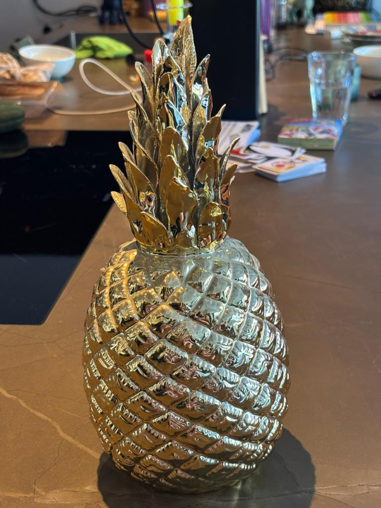 Pols Potten gouden ananas, Ophalen of Verzenden, Zo goed als nieuw, Steen/keramiek, Goud