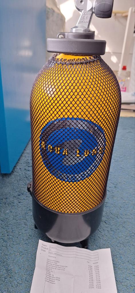 Aqua Lung Duikfles - Geel met Net, 12 liter, Watersport en Boten, Duiken, Ophalen
