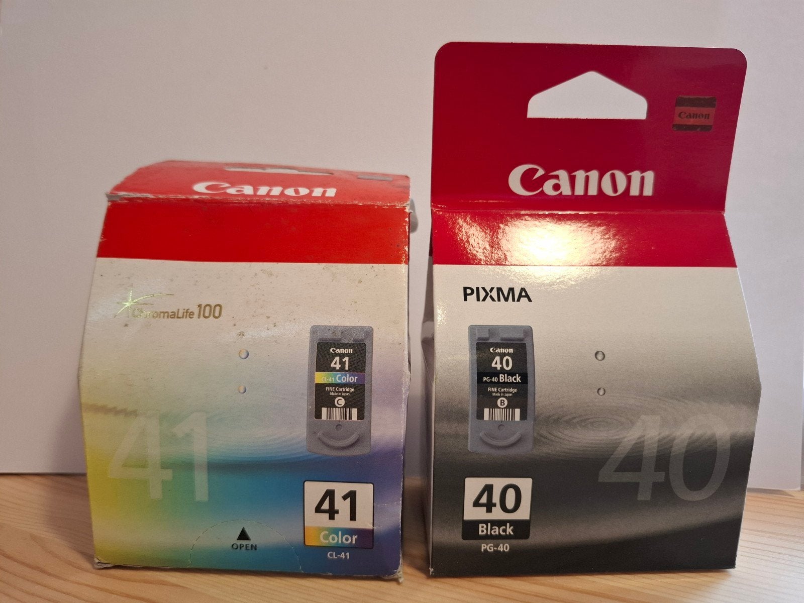 Canon PG-40 en CL-41 inktcartridges (1x dicht, 1x geopend), Computers en Software, Ophalen of Verzenden, Zo goed als nieuw, Cartridge