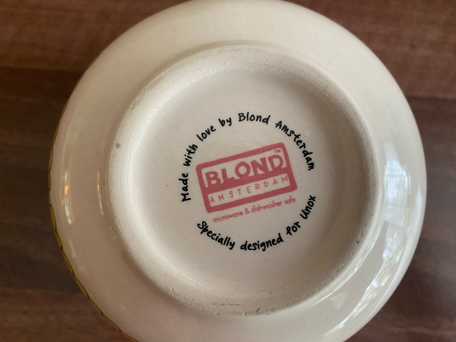Blond Amsterdam soepkommen met winterse tekeningen, Gebruikt, Keramiek, Landelijk/Boerenbont, Ophalen of Verzenden