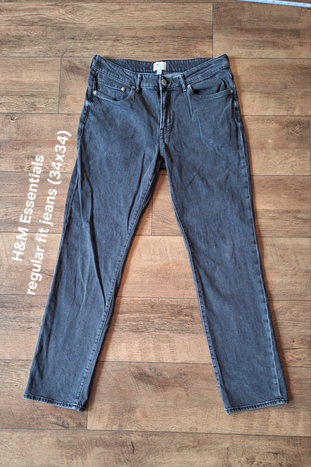 H&M Essentials Regular Fit Jeans (W34 L34), Verzenden, Nieuw, W33 - W34 (confectie 48/50), Grijs